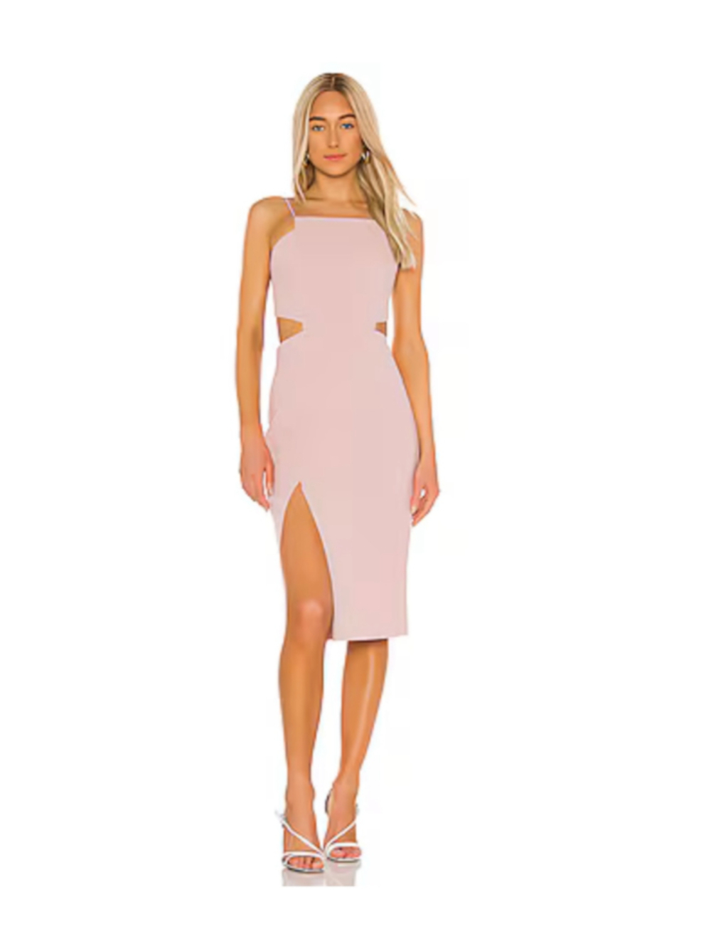 Elliatt Apollo Cut-Out Midi Sheath Dress Pink Size L NWT